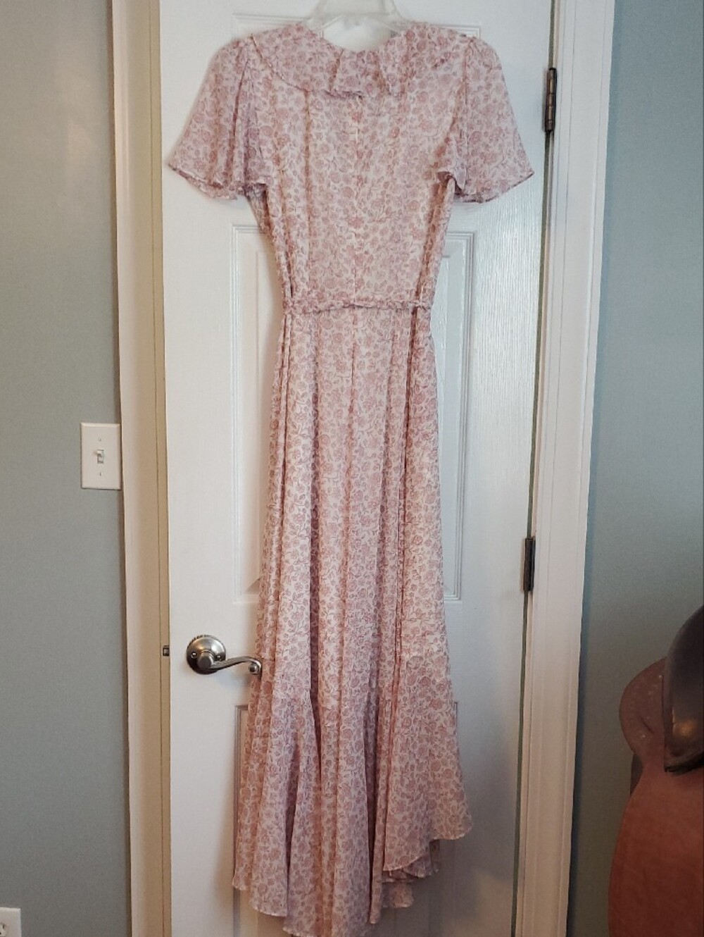 Gal Meets Glam Blush Floral Ruffle Wrap High-Low Dress - Picture 7 of 7